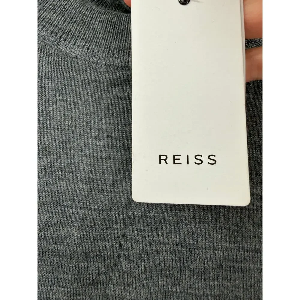 REISS Caine Merino Wool Roll-Neck Jumper Size M Gray Jumper $170